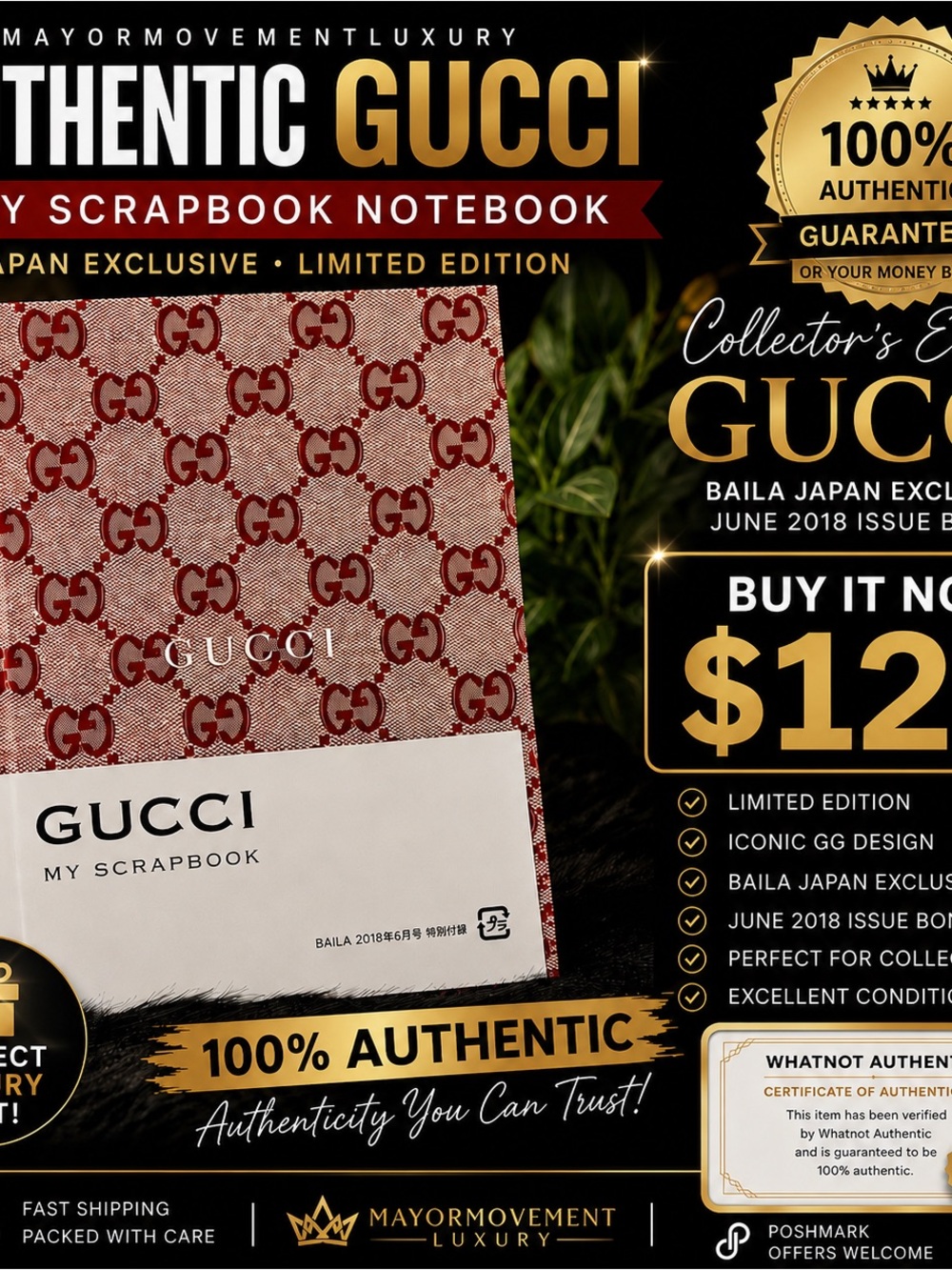 RARE Authentic Gucci My Scrapbook Notebook GG Monogram Japan Exclusive